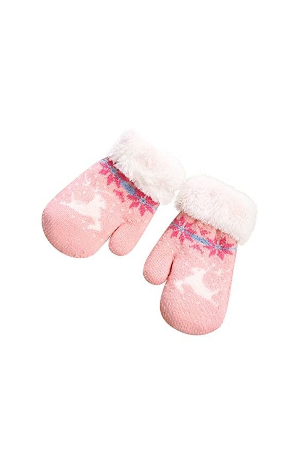 Dinnesis Gants de nettoyage argentés Moufles mignonnes en polaire, épaisses, pour garçons et chauds, moufles pour femmes, en 