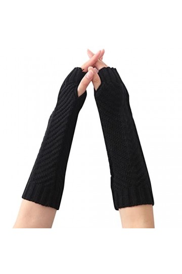 Gants dhiver tricotés dhiver sans doigts Accessoires Cosplay Bras Gants tricotés dhiver chauds femmes sans doigts pour fem