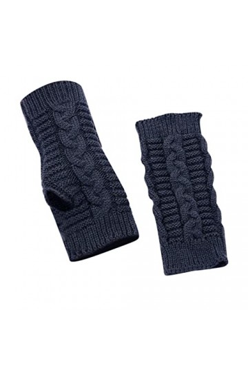 Mitaines tricotées pour femme - Noir - Accessoires en tricot - Gants tricotés - Hiver - Automne - Unisexe - Pour mitaines - M