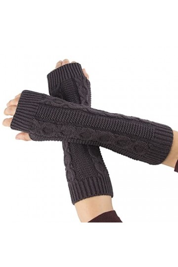 Mitaines Mitaines Poignet Gants Cosplay Bras Tricoté Poignet Hiver Chaud Unisexe pour Moufles Taille Unique, gris foncé, tail