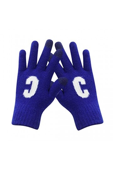 Gants tricotés chauds pour femmes et hommes - Pour lhiver - Pour garder au chaud - Pour le tricot - Impression de lettres - 