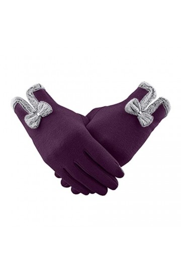Gants dhiver chauds pour écran tactile - Gants coupe-vent pour femmes et filles - Gants dhiver élégants violet, taille uni