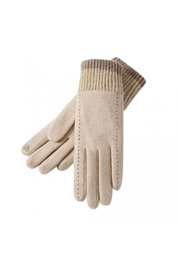 YANFJHV Automne et Hiver Stockage de Chaleur Femmes-Américaine-Contraste de Couleur Épaissie -Gants Coupe-Vent et Résistant a