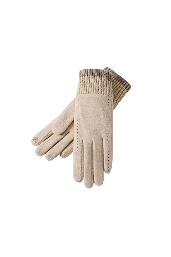 YANFJHV Automne et Hiver Stockage de Chaleur Femmes-Américaine-Contraste de Couleur Épaissie -Gants Coupe-Vent et Résistant a