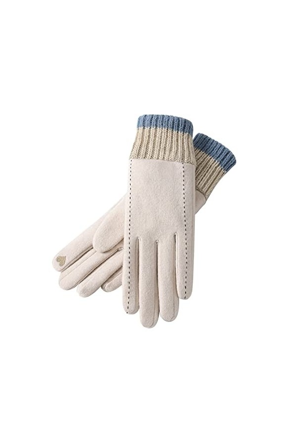 YANFJHV Automne et Hiver Stockage de Chaleur Femmes-Américaine-Contraste de Couleur Épaissie -Gants Coupe-Vent et Résistant a