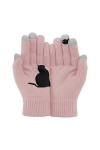 Gants de cyclisme en laine solide pour femme - Gants tricotés et couleurs - Gants décriture - Mitaines pour femme, Rose 22, 