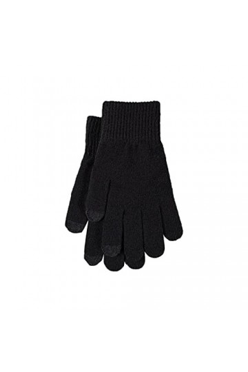 Gants dhiver tricotés en laine épaisse brossée à cinq doigts pour le cyclisme, Noir , taille unique