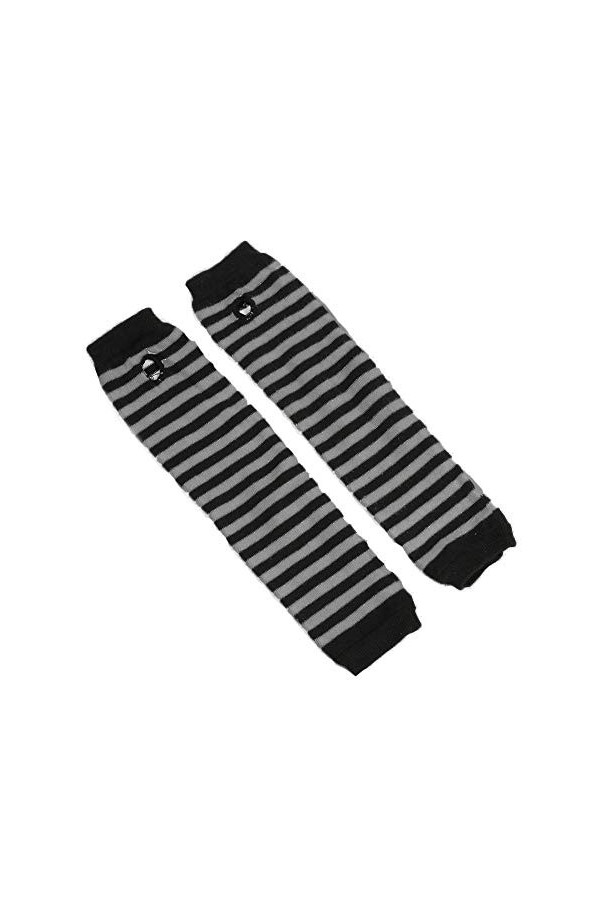 Gants sans Doigts pour Femmes,Couverture De Bras De Gant À La Mode Bracelet en Coton sans Doigts Rayé Noir Et Blanc Classique