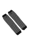 Gants sans Doigts pour Femmes,Couverture De Bras De Gant À La Mode Bracelet en Coton sans Doigts Rayé Noir Et Blanc Classique