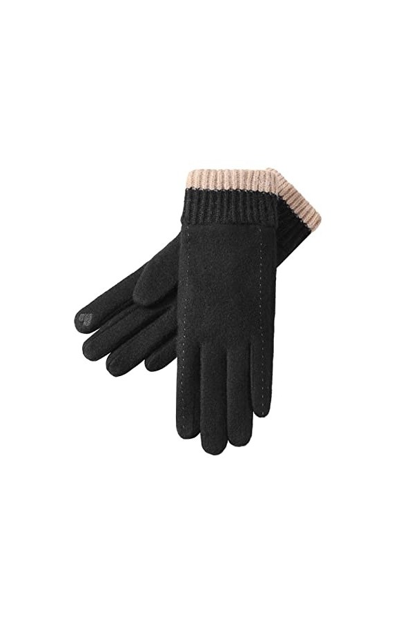 Gefomuofe Gants dhiver pour écran tactile - Gants thermiques épais - Coupe-vent - Gants en tricot - Gants dhiver - Moufles 