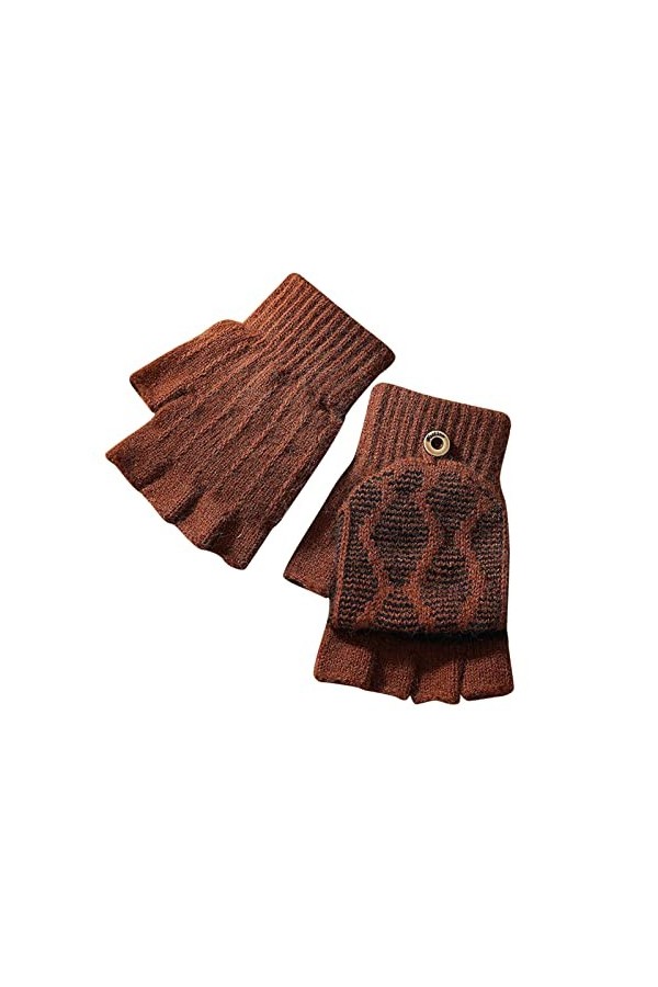 Gants mitaines combo avec poche pour femme automne et hiver couleur unie mignonne sans doigts mignon bouton à rabat chaud épa