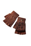 Gants mitaines combo avec poche pour femme automne et hiver couleur unie mignonne sans doigts mignon bouton à rabat chaud épa