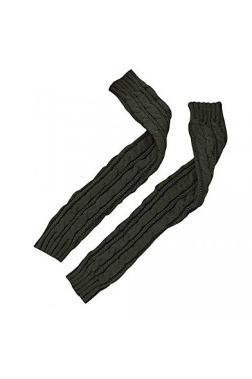 HANXIULIN Manchettes chauffe-bras avec trou pour le pouce Moufles tricotées pour femme Moufles sans doigts pour Noël Cadeau d