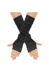 Jambières en tricot pour femme - Thermique sans bout des doigts - Moufles à manches longues - Gants - Chauffe-poignets pour l