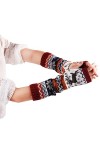 Gants tricotés sans doigts au poignet - Accessoires en tricot - Manchettes extensibles - Pour femmes - Noir - Longue - Unisex