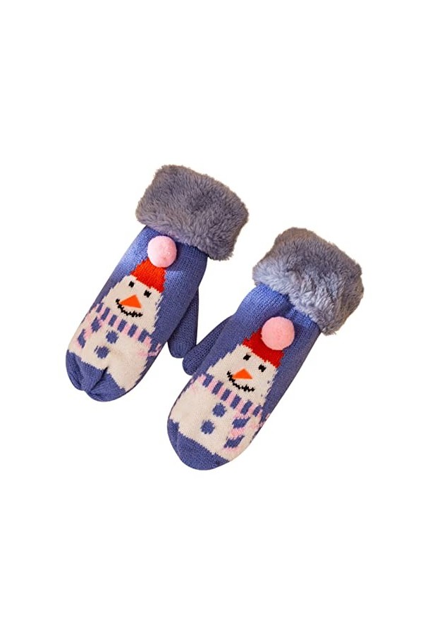 Dinnesis Hoden Schuhe Plus Moufles mignonnes épaississantes décontractées de Noël tricotées en velours dhiver pour femme Gan