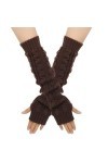 Gants longs en laine épaisse et chaude à 8 manches de personnage, manches dautomne et dhiver, manches tricotées pour femmes