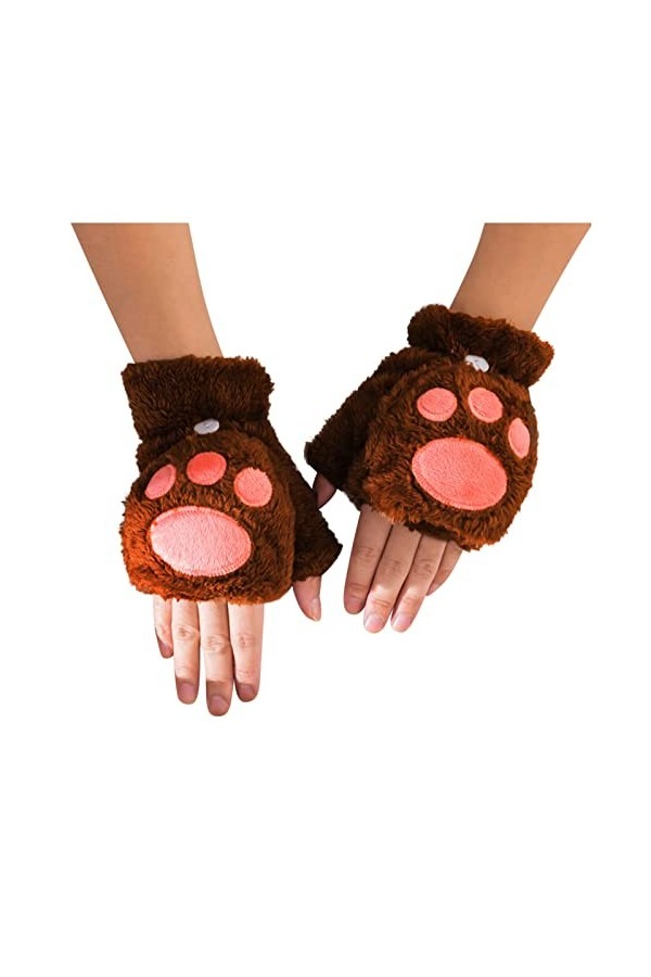 Mitaines De Griffe De Chat, Gants Sans Doigts En Polaire, Gants En Molleton Mignon Plus, Gants De Mitaine Sans Doigts De Patt