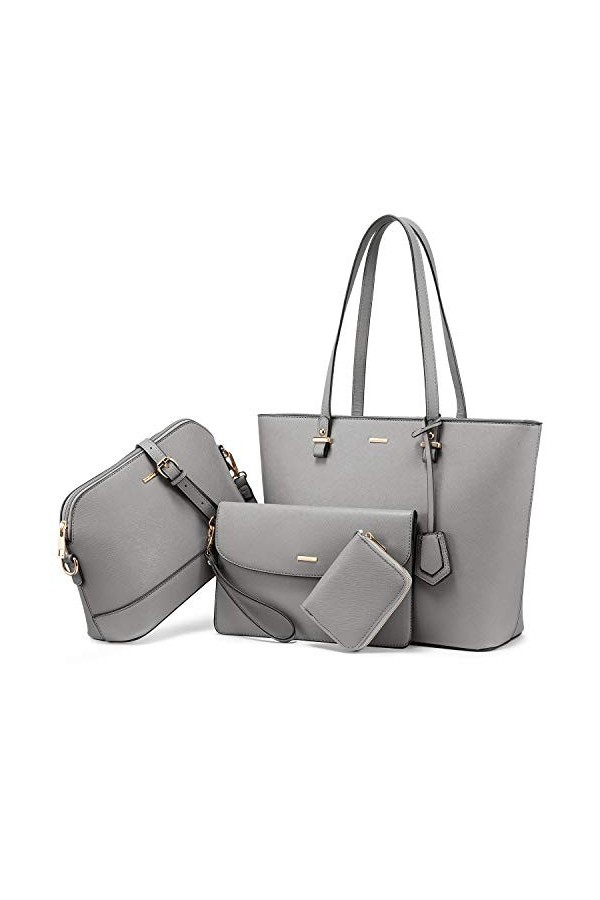 LOVEVOOK Sac à Main Femme Sac à épaule Sac à bandoulière femme Grand sac fourre-tout pour femme pour Collège Affaires, Ensemb