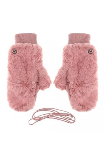 Gants dhiver pour femme Gants dhiver en peluche et épais Gants chauds doublés en polaire Gants tricotés Poignets élastiques