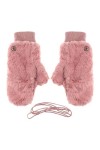 Gants dhiver pour femme Gants dhiver en peluche et épais Gants chauds doublés en polaire Gants tricotés Poignets élastiques