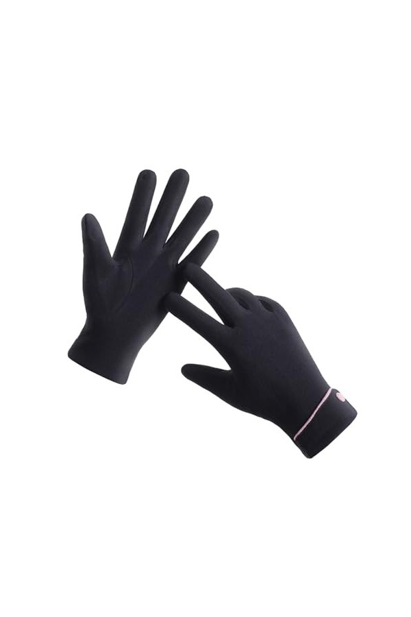 Gants chauds dautomne et dhiver en polaire chaude à bouton unique pour le cyclisme et la conduite en plein air - Moufles ch