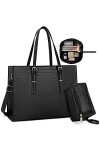Lubardy Cabas Femmes Sac à Main Ordinateur 15.6 Pouces Grande Capacité PU Cuir Imperméable Sac Epaule Bandoulière Affaires Vo