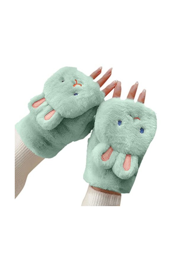 YANFJHV Gants dhiver pour femme - Moufles en dentelle - Pour enfants, vert, taille unique