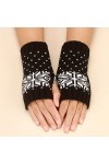 Gants dhiver tricotés Gants Gants Tricotés Poignet Noir Jambes Longues Chauffe-mains Moufles Douces Chaudes, Noir , taille u