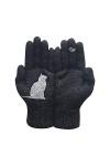 Gants dhiver chauds en tricot avec doublure en polaire pour femme - Moufles dhiver en laine avec doublure en polaire - Gant