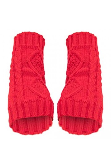 Gants sans doigts pour femme - Noir - En tricot - Pour cosplay - Manches douces et chaudes - Pour lhiver et lautomne - Long