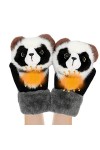 BAOK Gants Tricot Femme | Moufles Raton Laveur et Panda Dessin animé,Gants en Tricot Chauds Coupe-Vent Mitaines Cadeau dhive
