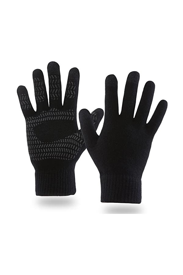 WELLQUA Hiver Chauds Tricoté Gants à Ecran Tactiles Tricotés Gants,Gants Hiver, Gants Hiver Chaud Tactile Antiderapant Super 