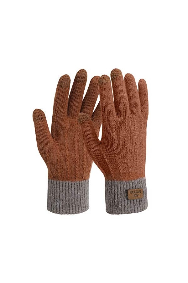TAGVO Gants Hiver Chauds tricotés à écran Tactile pour Femmes,Tricotés Gants de Travail antidérapants en Polaire Chaude élast