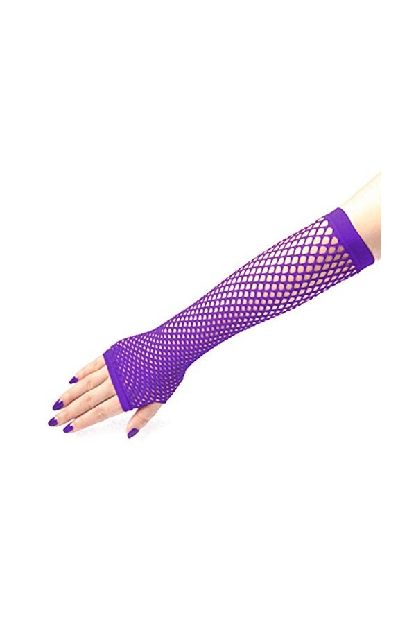 Egurs - Filet de poisson - Pour femme - Moufles longs - Sans doigts, rouge