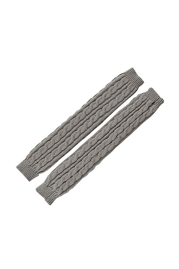 ACVIP Mitaines torsadées en tricot torsadé longueur coude avec trou pour le pouce - Ecru - Taille unique