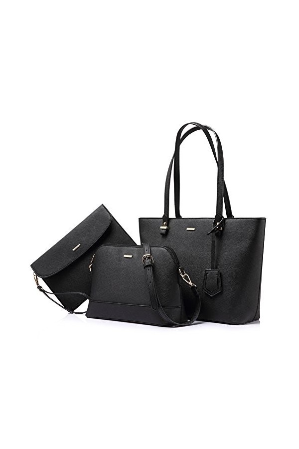 LOVEVOOK Sac à Main Femme Sac à épaule Sac à bandoulière femme Grand sac fourre-tout pour femme pour Collège Affaires, Ensemb