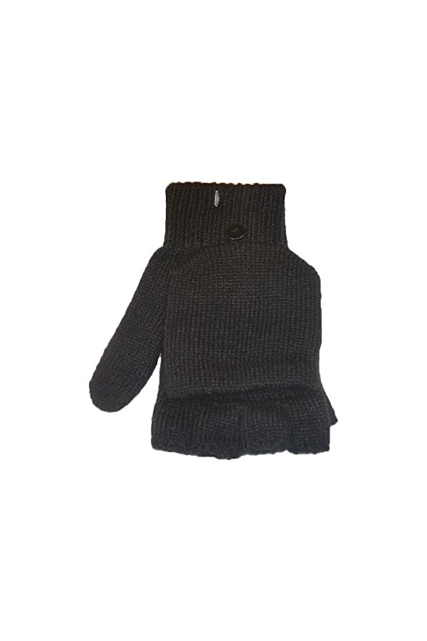 Undercover Mitaines et mitaines tricotées thermiques 2 en 1 pour homme et femme, bleu marine, taille unique