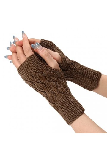 NIUREDLTD Mitaines Doigts Femmes Noir Vêtements Accessoires Gants dhiver Taille Unique Tricoté Poignet Hiver Automne Jambe C