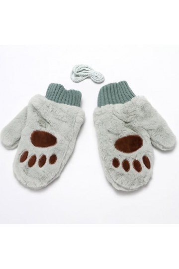 Caxndycing Gants dhiver pour femme - Moufles en peluche - Moufles en peluche - Gants dhiver mignons en plein air - Intérieu