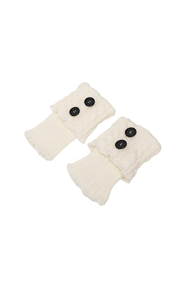 ZHIYU Gants en acrylique confortables Moufles chaudes pour femmes avec câble épais chauffe-mains, Blanc., taille unique