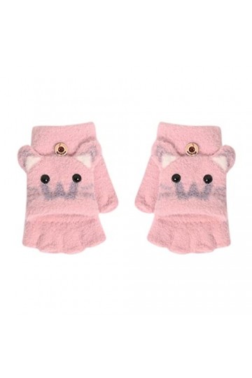 DUHGBNE Garçons Top Flip Gants Cartoon avec Moufles pour tout-petits Doigts Laine Semi-hiver Cabrio Cover Gants Cachemire Gan