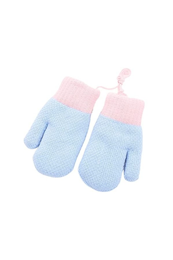 kaixinbukaixin Gants doublés en Molleton Enfants Tout-Petits Gant Tricoté Moufles en Molleton Fuzzy Doigt Complet Gants Dext