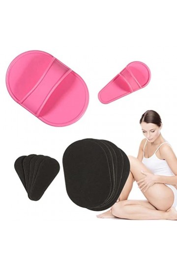 Lot de 10 Coussinets dépilation, Gant dépilation pour enlever les poils de la Moufle dépilation de 2 Tailles 8 Papiers de 