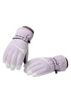IQYU Gants Écran Tactile Femme Moufles de Ski Hiver Chaud Épais Coupe-Vent Imperméable Moufles déquitation Extérieur Danse d