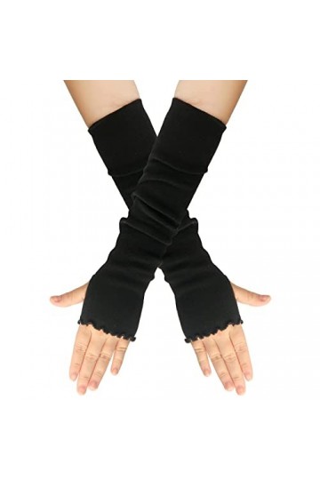 Allbestop Gants Chauds Tricotées sans Doigts Gants,Gants Noir Jetable Mitaines Longues Femme Hiver Moufles Ski Homme Beer Mit