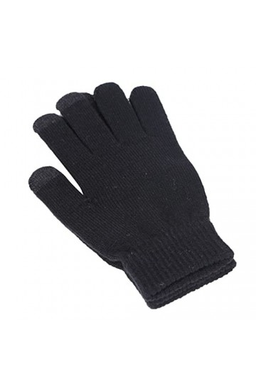 Hommes et femmes Automne et hiver Gants rembourrés en laine chaude Gants moufles pour femmes par temps froid noir, taille un