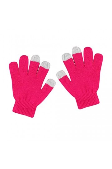 Gants de cyclisme extensibles en laine pour enfants - Gants tricotés sans gants avec poches - Moufles pour femme - Pour temps