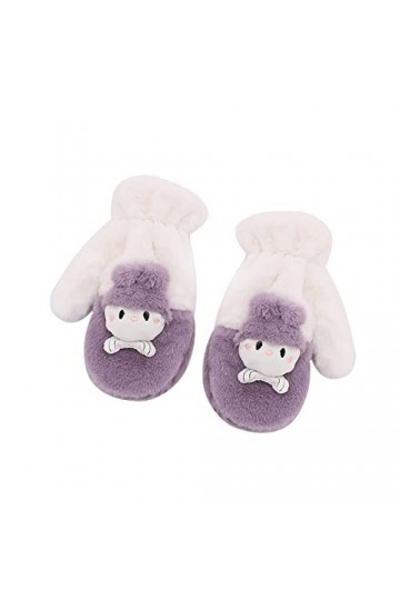 URFEDA Gants dhiver pour Femmes, Gants à Écran Tactile, Moufles Mignons et Chauds Gants en Peluche Confortables, Anti Froid 