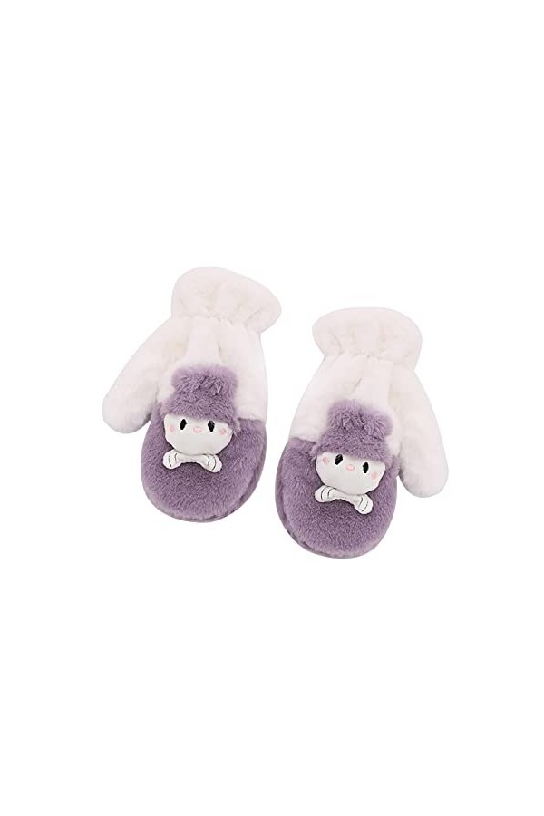 URFEDA Gants dhiver pour Femmes, Gants à Écran Tactile, Moufles Mignons et Chauds Gants en Peluche Confortables, Anti Froid 